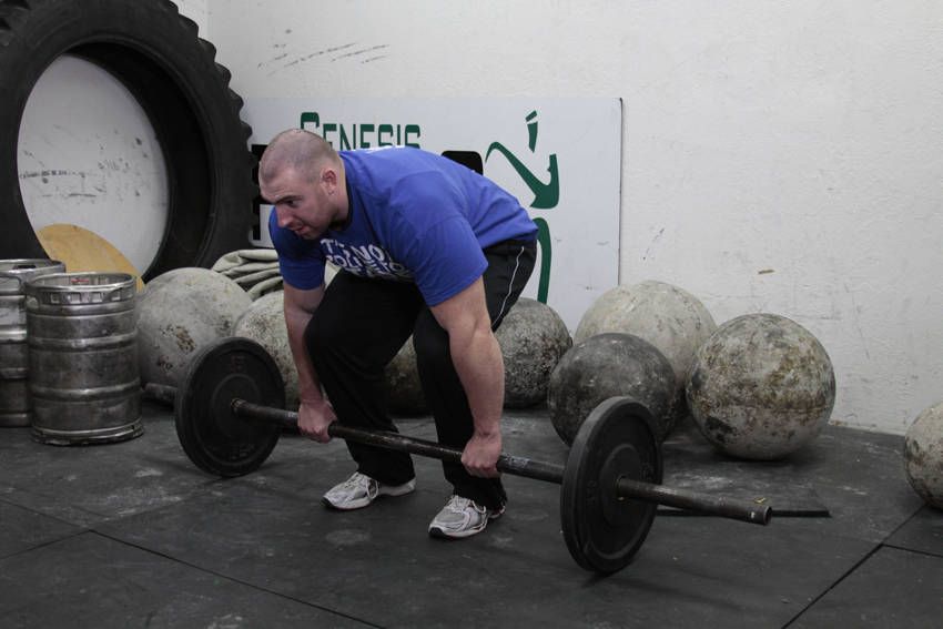 Axle Deadlift exercise demonstration — targets the back
