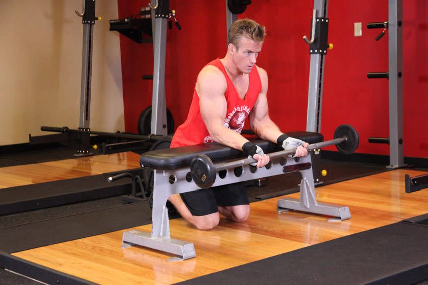 Barbell Wrist Curl exercise demonstration — targets the forearms