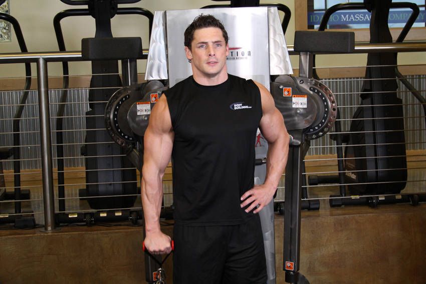 Cable Front Raise exercise demonstration, targeting the shoulders