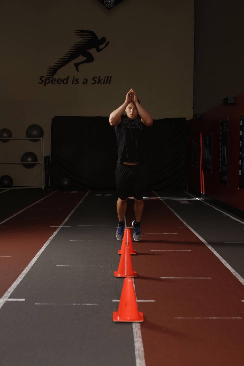 Cone Hops exercise demonstration — targets the calves