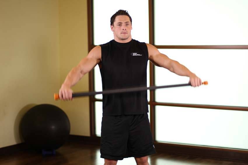 Doorway Chest Stretch exercise demonstration — targets the chest
