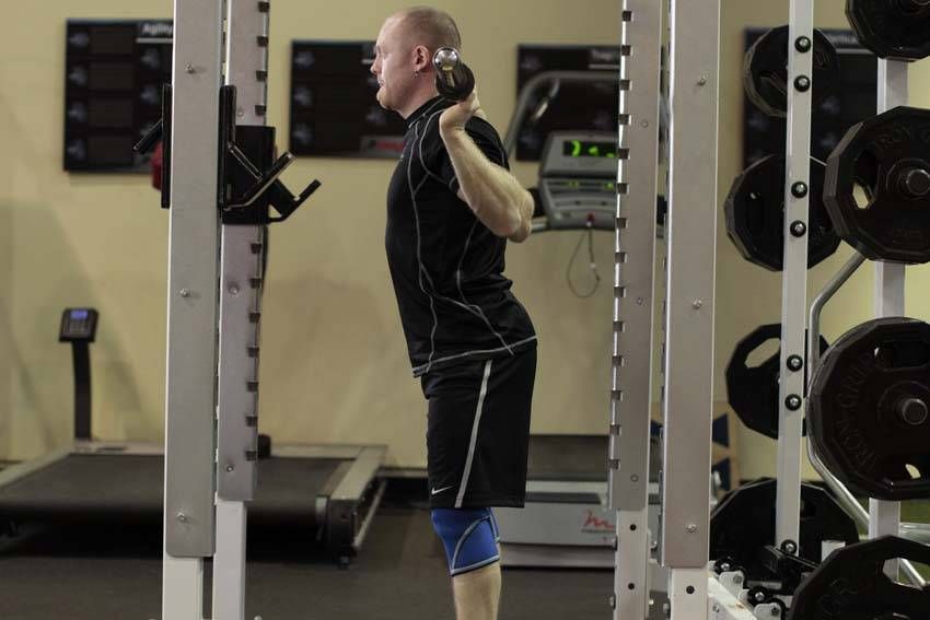 Good Morning exercise demonstration, targeting the hamstrings