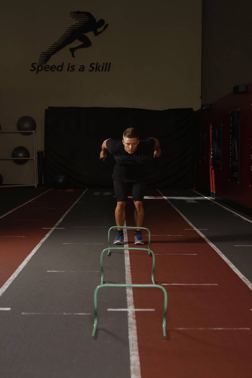 Hurdle Hops exercise demonstration — targets the calves