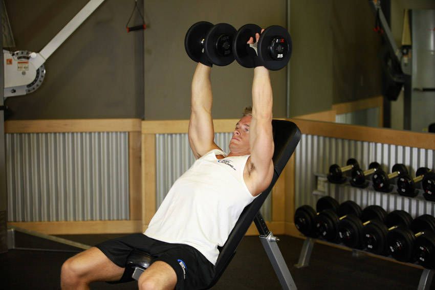 Incline Dumbbell Lateral Raise exercise demonstration, targeting the shoulders