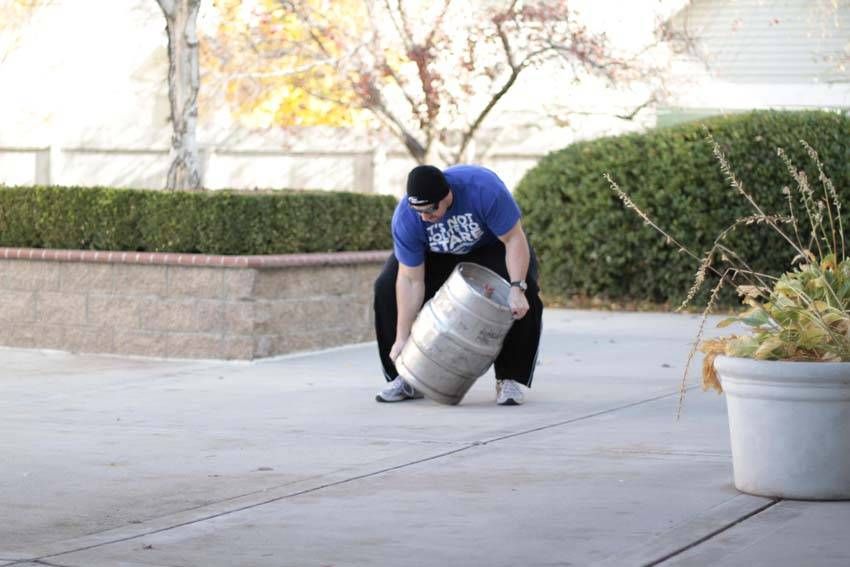 Keg Load exercise demonstration — targets the back