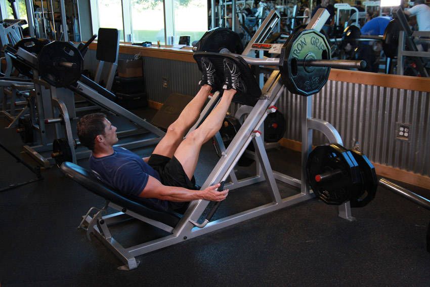 Leg Press exercise demonstration — targets the quads