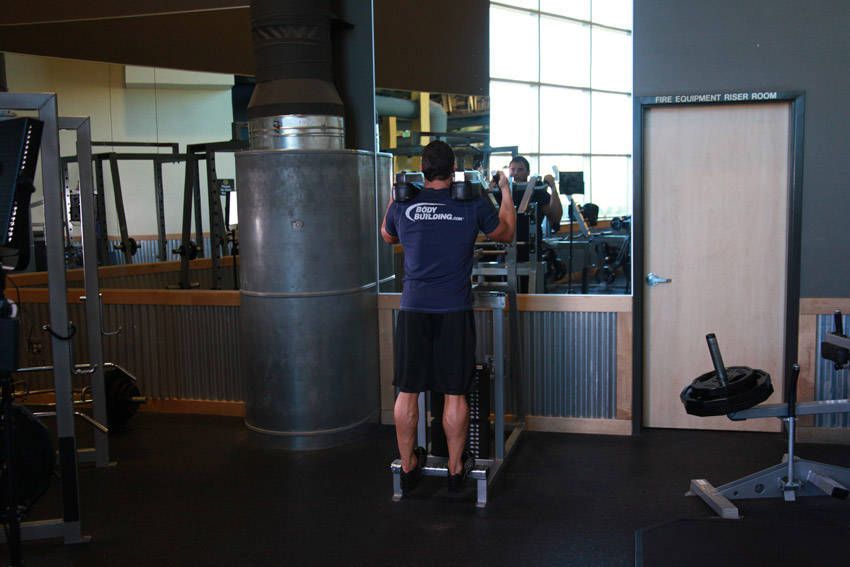 Standing Calf Raise exercise demonstration — targets the calves
