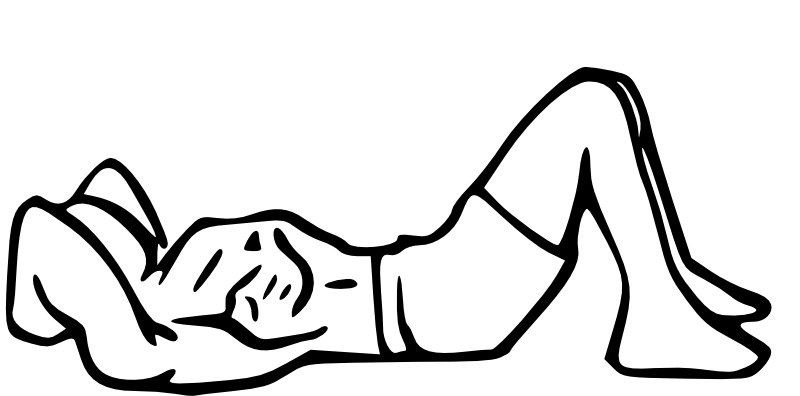 Oblique Crunch exercise demonstration, targeting the obliques