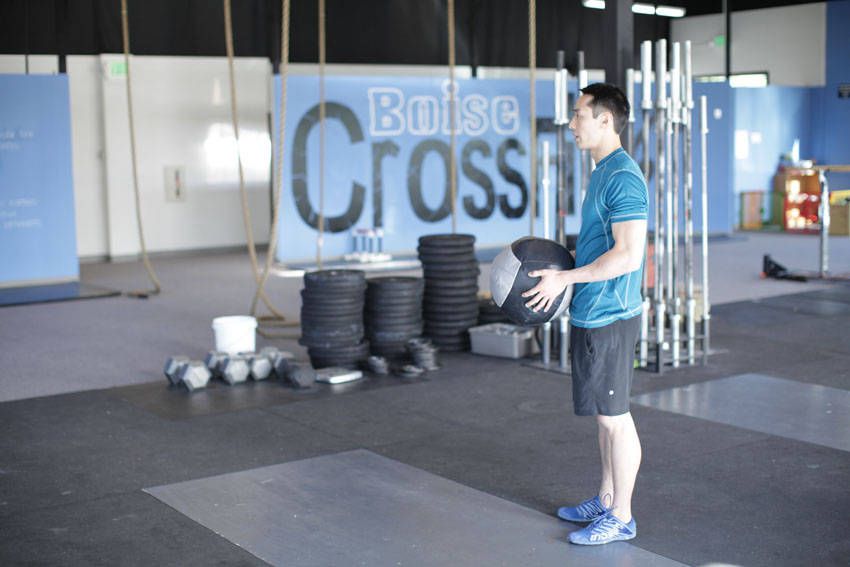 Overhead Medicine Ball Throw exercise demonstration — targets the shoulders