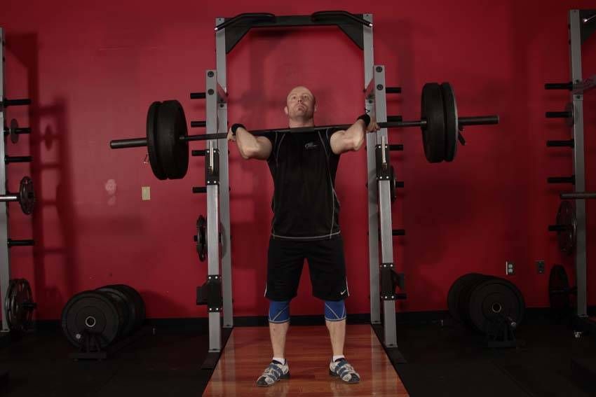 Push Press exercise demonstration, targeting the shoulders