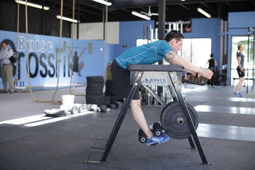 Reverse Hyperextension exercise demonstration, targeting the glutes
