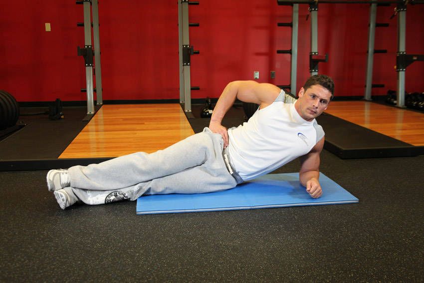 Side Plank exercise demonstration, targeting the abs
