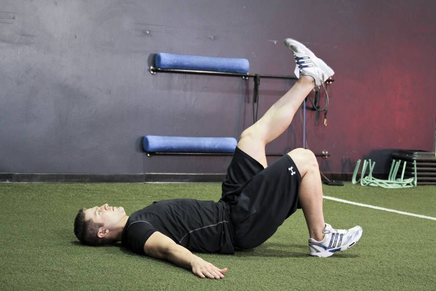 Single-Leg Glute Bridge exercise demonstration, targeting the glutes