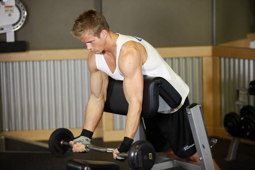 Spider Curl exercise demonstration, targeting the biceps