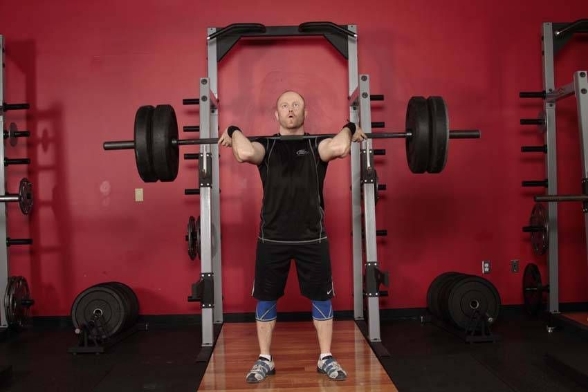 Split Jerk exercise demonstration — targets the shoulders