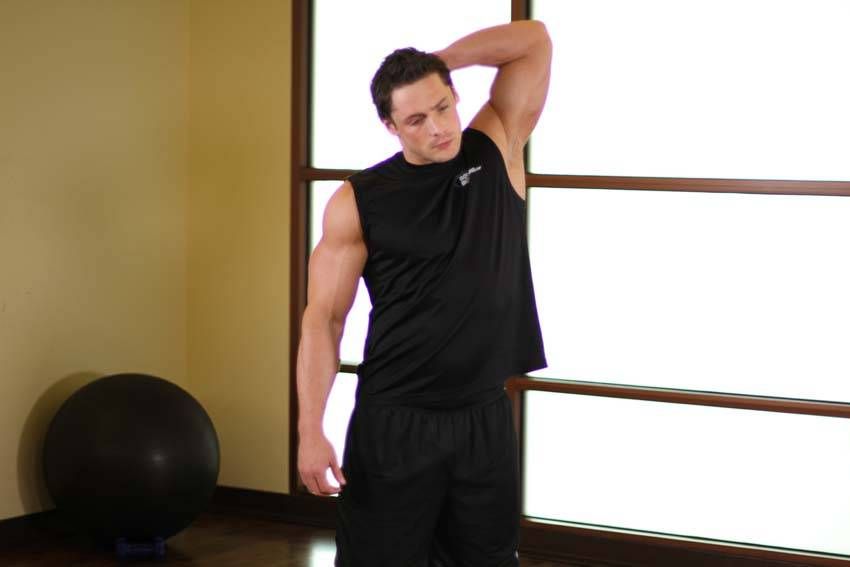 Standing Side-Bend Stretch exercise demonstration — targets the obliques