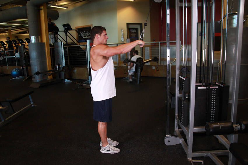 Straight-Arm Pulldown exercise demonstration, targeting the back