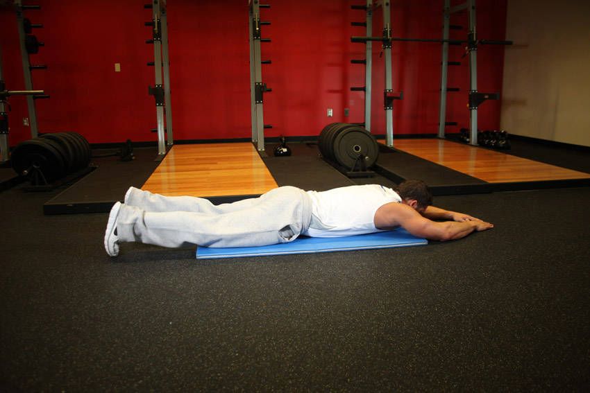 Superman exercise demonstration, targeting the back